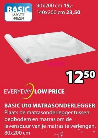 Jysk Basic u10 matrasonderlegger aanbieding