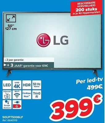 Carrefour Lg 50up75006lf aanbieding