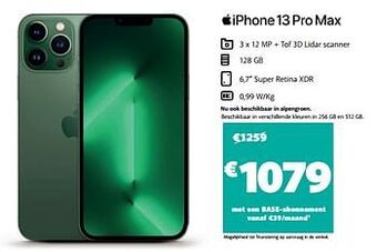 Base Apple iphone 13 pro max aanbieding