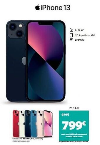 Base Apple iphone 13 256 gb aanbieding