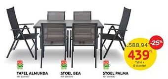 Brico Tafel + 6 stoelen aanbieding