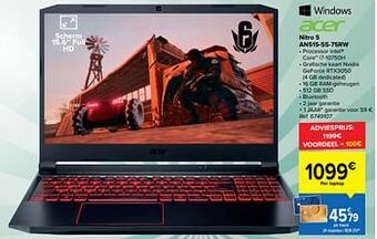 Carrefour Acer nitro 5 an515-55-75rw aanbieding