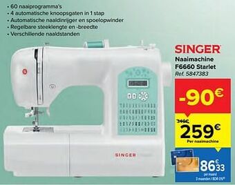 Singer naaimachine f6660 starlet