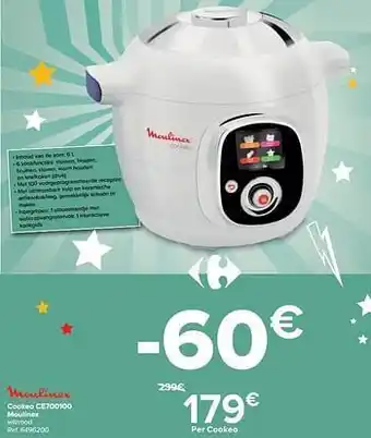 Carrefour Cookeo ce700100 moulinex aanbieding