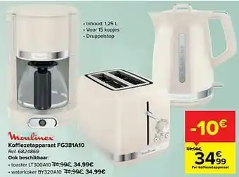 Carrefour Moulinex koffiezetapparaat fg381a10 aanbieding