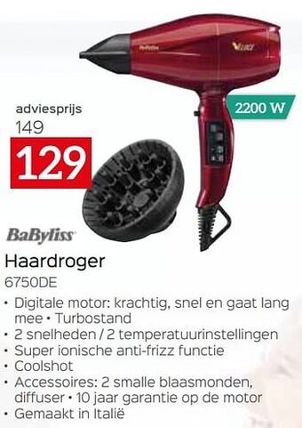 Selexion Babyliss haardroger 6750de aanbieding