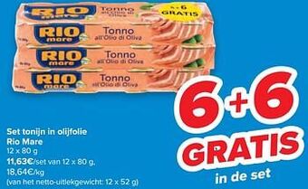 Carrefour Set tonijn in olijfolie rio mare aanbieding