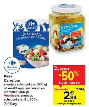 Carrefour Sneetjes schapenkaas aanbieding