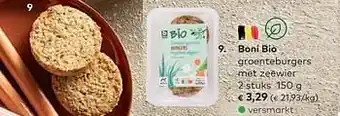 Bio Planet Boni bio groenteburgers met zeewier aanbieding