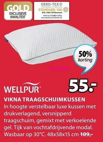 Jysk Vikna traagschuimkussen aanbieding