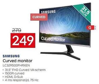 Selexion Samsung curved monitor lc32r500fhrxen aanbieding