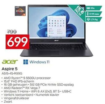 Selexion Acer aspire 5 a515-45-r99g aanbieding