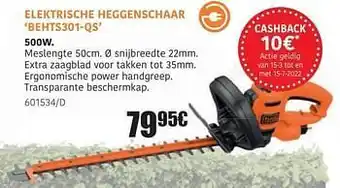 HandyHome Black + decker elektrische heggenschaar behts301-qs aanbieding
