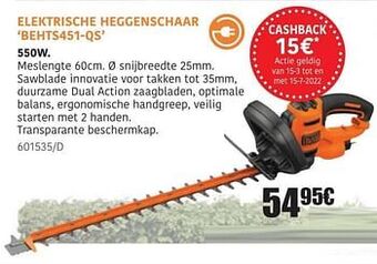 HandyHome Black + decker elektrische heggenschaar behts451-qs aanbieding