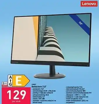 ALDI Lenovo beeldscherm 23,8`` aanbieding