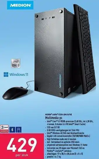 ALDI Medion akoya e32014 md 34710 multimedia-pc aanbieding