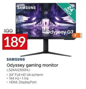 Selexion Samsung odyssey gaming monitor ls24ag300nu aanbieding