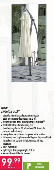 ALDI Zweefparasol aanbieding