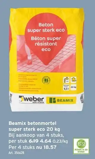GAMMA Beamix betonmortel super sterk eco aanbieding