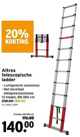 GAMMA Altrex telescopische ladder aanbieding