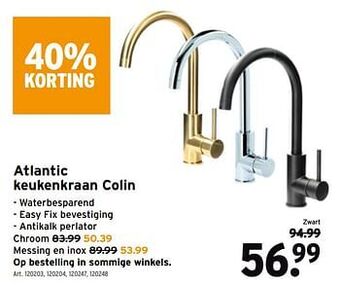 GAMMA Atlantic keukenkraan colin aanbieding