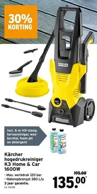 GAMMA Kärcher kärcher hogedrukreiniger k3 home + car aanbieding