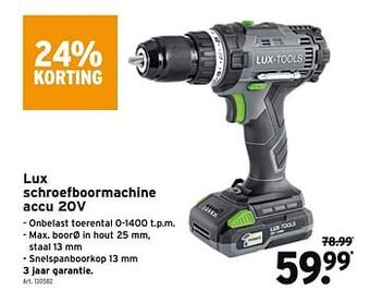 GAMMA Lux schroefboormachine accu 20v aanbieding