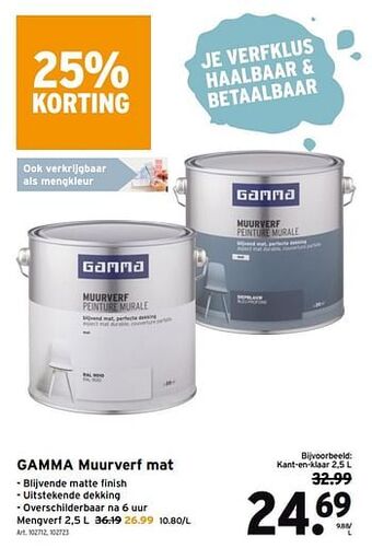 GAMMA Gamma muurverf mat aanbieding
