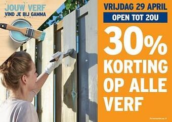 GAMMA 30% korting op alle verf aanbieding