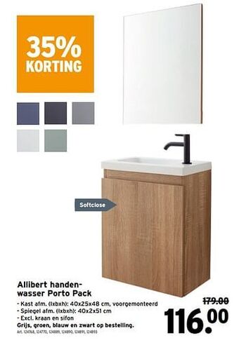 GAMMA Allibert handenwasser porto pack aanbieding