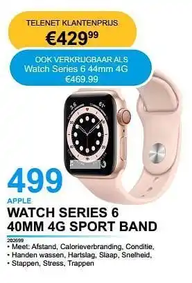 AUVA Apple watch series 6 40mm 4g sport band aanbieding