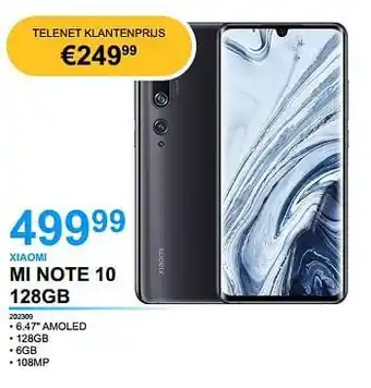 AUVA Xiaomi mi note 10 128gb aanbieding