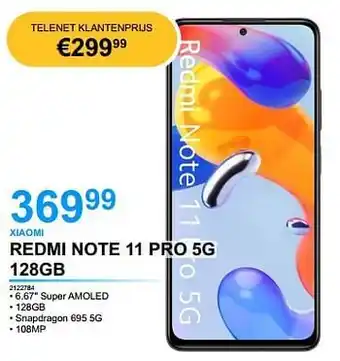 AUVA Xiaomi redmi note 11 pro 5g 128gb aanbieding
