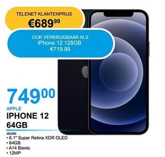 AUVA Apple iphone 12 64gb aanbieding