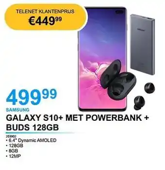 Samsung galaxy s10+ met powerbank + buds 128gb