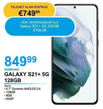 PCS Knokke Samsung galaxy s21+ 5g 128gb aanbieding