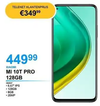 VCD Xiaomi mi 10t pro 128gb aanbieding