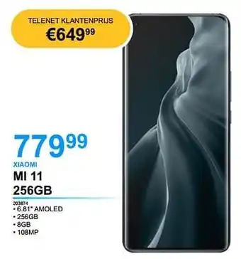 PCS Knokke Xiaomi mi 11 256gb aanbieding