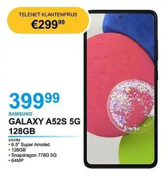 VCD Samsung galaxy a52s 5g 128gb aanbieding