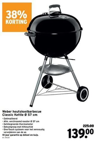 GAMMA Weber houtskoolbarbecue classic kettle aanbieding
