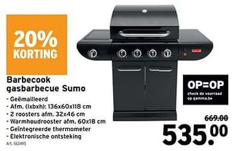 GAMMA Barbecook gasbarbecue sumo aanbieding
