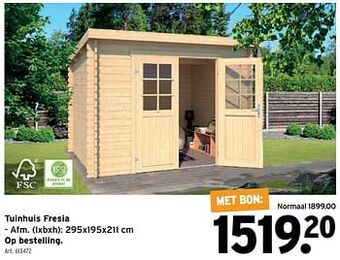 GAMMA Tuinhuis fresia aanbieding