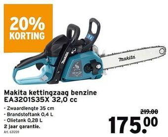 GAMMA Makita kettingzaag benzine ea3201s35x 32,0 cc aanbieding