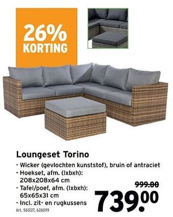 GAMMA Loungeset torino aanbieding
