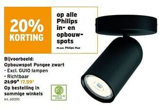 GAMMA Opbouwspot pongee zwart aanbieding