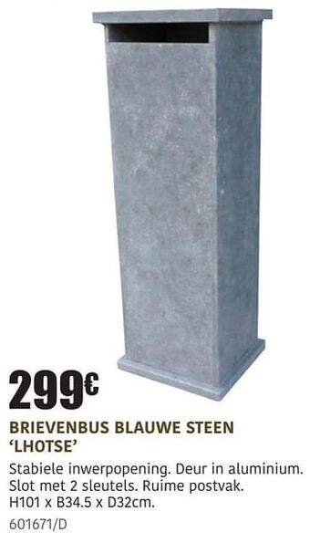 HandyHome Brievenbus blauwe steen lhotse aanbieding