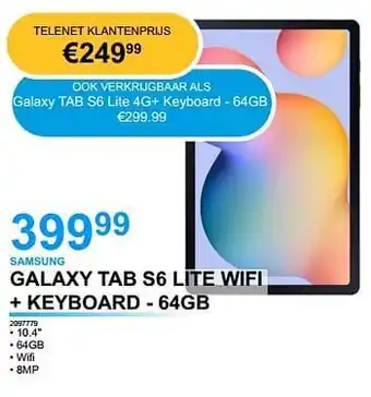 Samsung galaxy tab s6 lite wifi + keyboard - 64gb