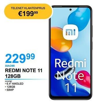 AUVA Xiaomi redmi note 11 128gb aanbieding