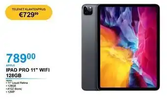 PCS Knokke Apple ipad pro 11 wifi 128gb aanbieding