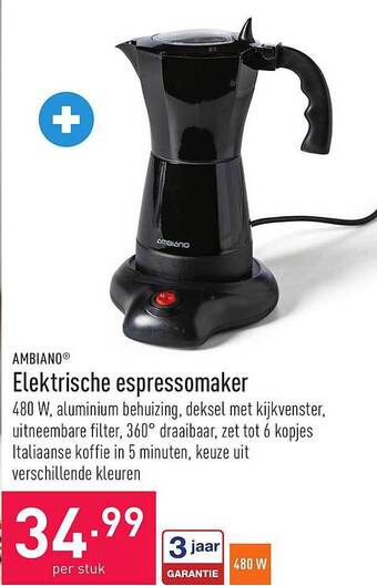 ALDI Elektrische Espressomaker aanbieding